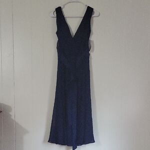Elegant Navy Blue Sleeveless Dress